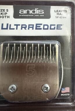 Andis UltraEdge Size 5 Skip Tooth Clipper Blade #64079 New Sealed USA